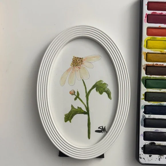 Floral Art Painting in White Frame - Picture 4 of 4